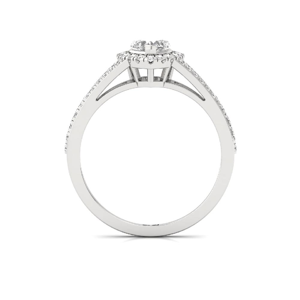 0.50ct Heart CVD Diamond Brilliance Halo Solitaire Ring