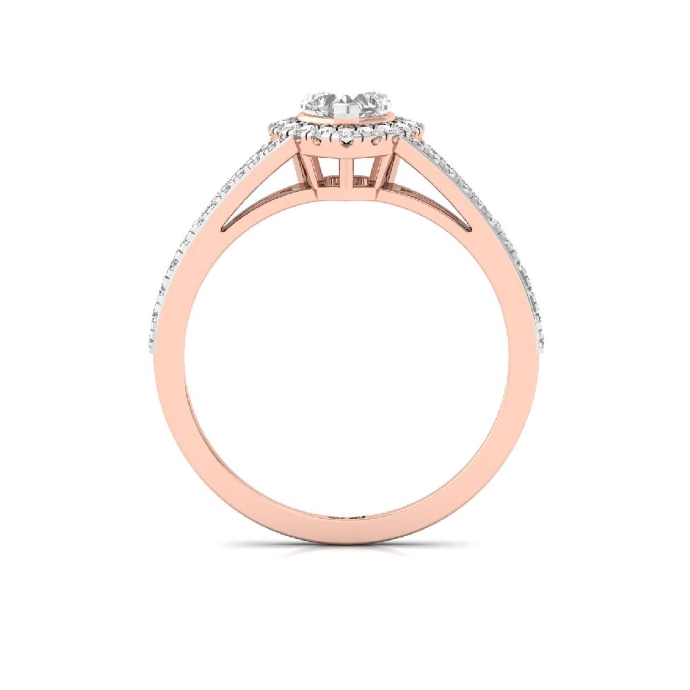 0.50ct Heart CVD Diamond Brilliance Halo Solitaire Ring
