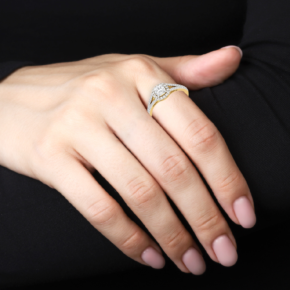 0.65ct Cushion CVD Diamond Timeless Halo Solitaire Ring