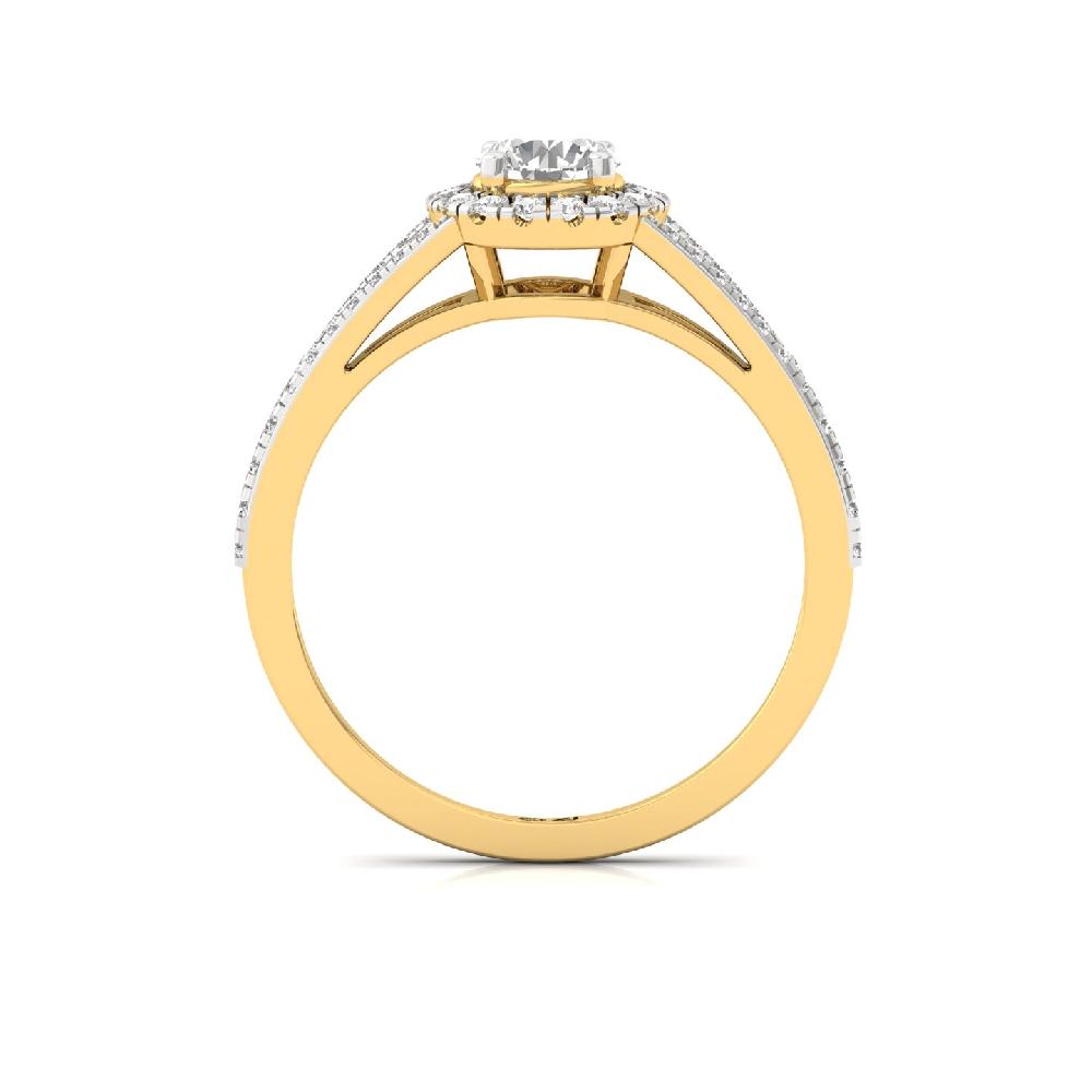 0.47ct Round CVD lab grown Diamond Elegance Halo Solitaire Ring