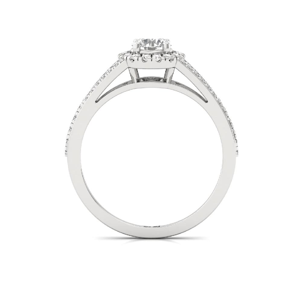 0.47ct Round CVD lab grown Diamond Elegance Halo Solitaire Ring