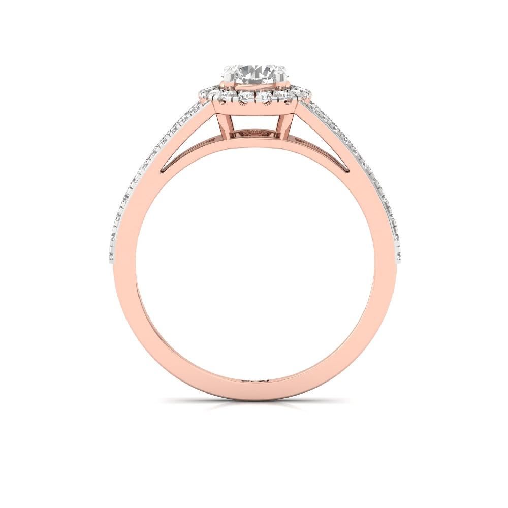 0.47ct Round CVD lab grown Diamond Elegance Halo Solitaire Ring