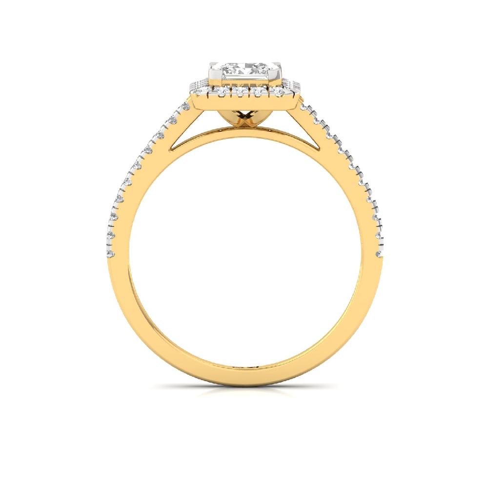 0.78ct Princess CVD Diamond Majestic Halo Solitaire Ring