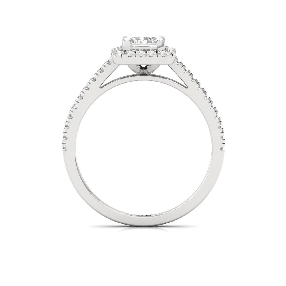 0.78ct Princess CVD Diamond Majestic Halo Solitaire Ring