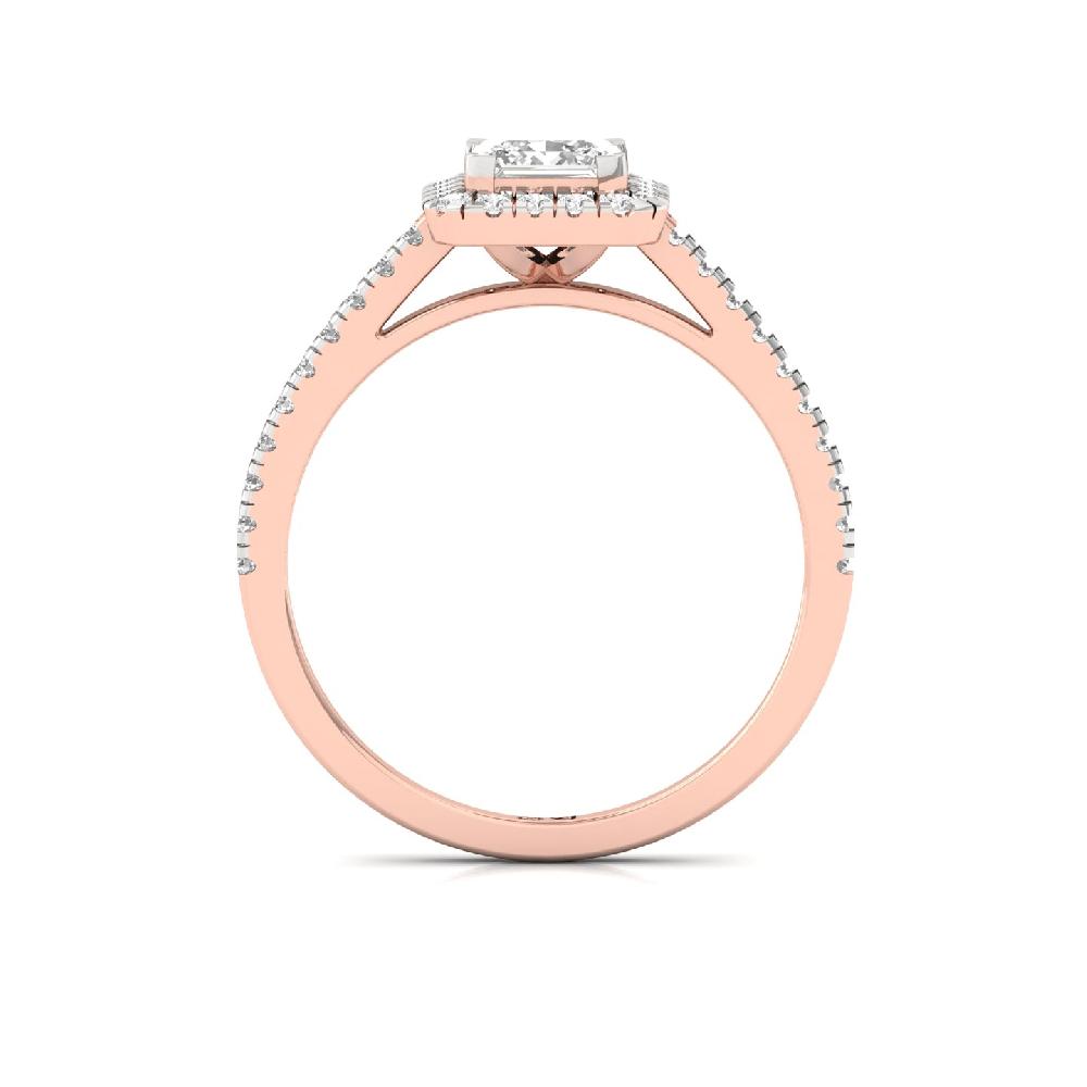 0.78ct Princess CVD Diamond Majestic Halo Solitaire Ring