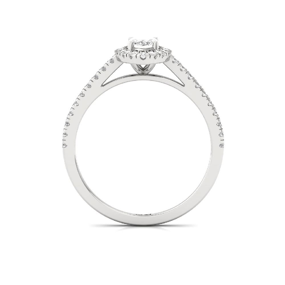 0.40ct Marquise Cut Diamond Royal Halo Solitaire Ring