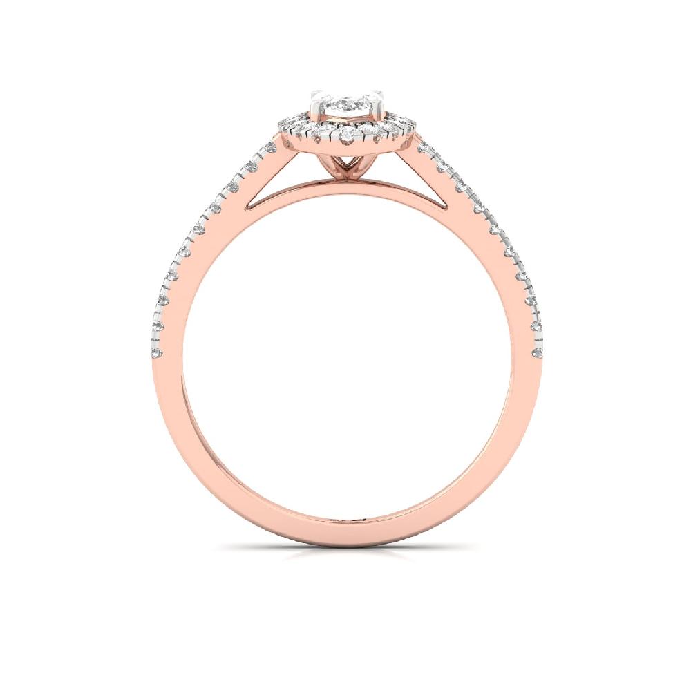 0.40ct Marquise Cut Diamond Royal Halo Solitaire Ring