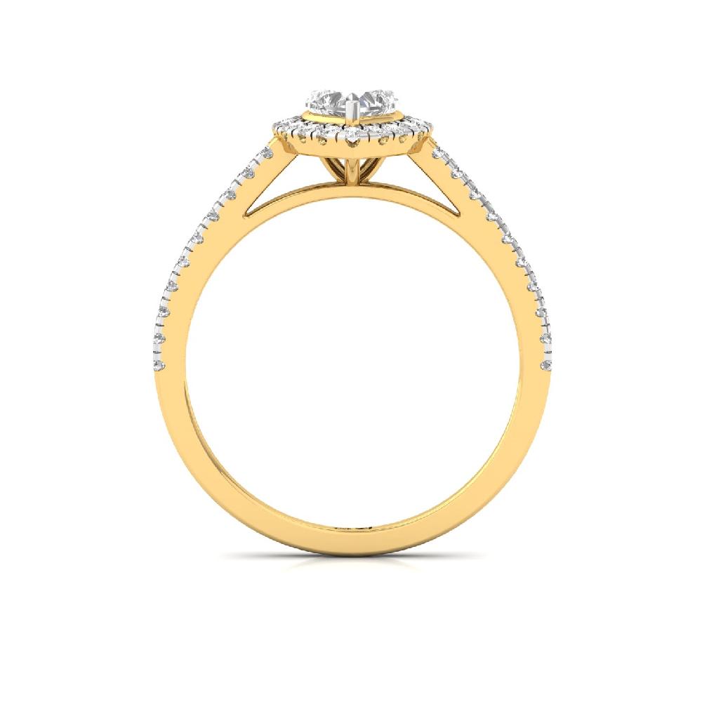 0.50ct Heart CVD lab grown Diamond Signature Solitaire Halo Ring