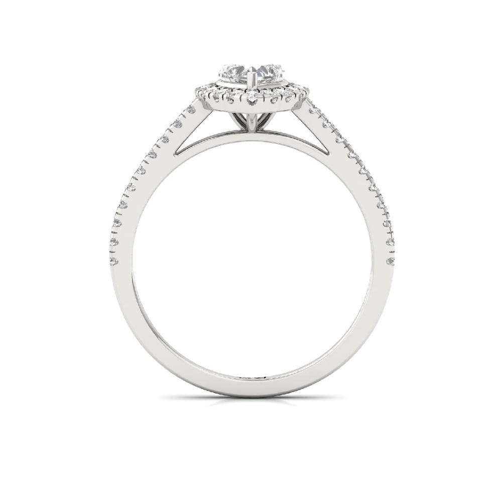 0.50ct Heart CVD lab grown Diamond Signature Solitaire Halo Ring