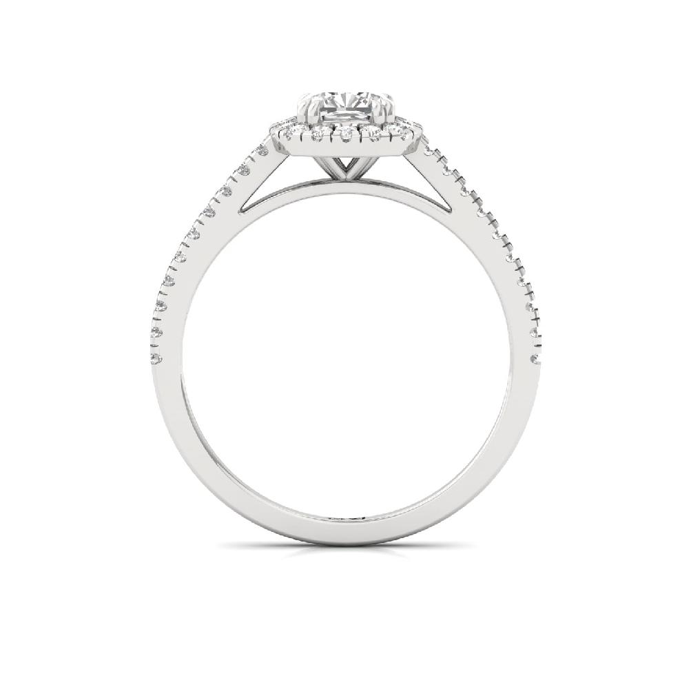 0.70ct Cushion CVD Diamond Luxe Halo Solitaire Ring