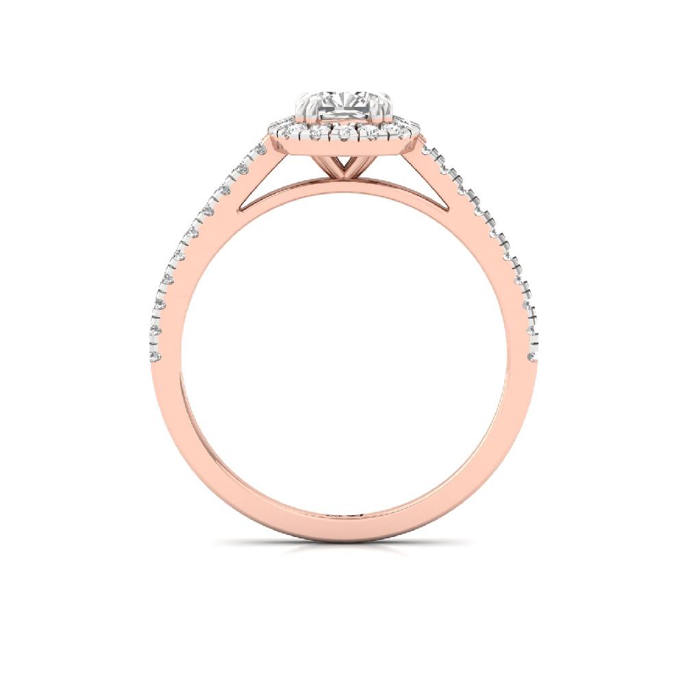0.70ct Cushion CVD Diamond Luxe Halo Solitaire Ring