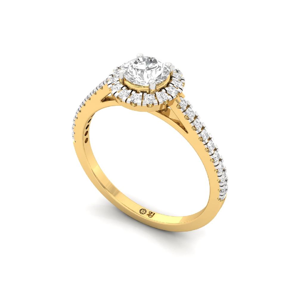 0.50ct round Cut CVD lab grown Diamond Pure halo Solitaire Ring