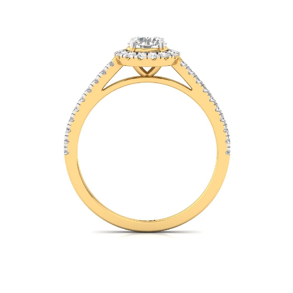 0.50ct round Cut CVD lab grown Diamond Pure halo Solitaire Ring