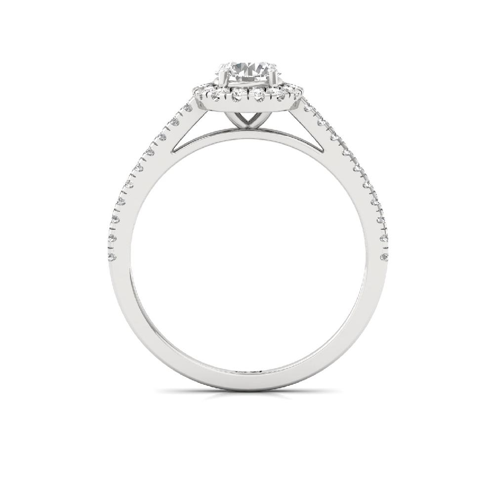 0.50ct round Cut CVD lab grown Diamond Pure halo Solitaire Ring