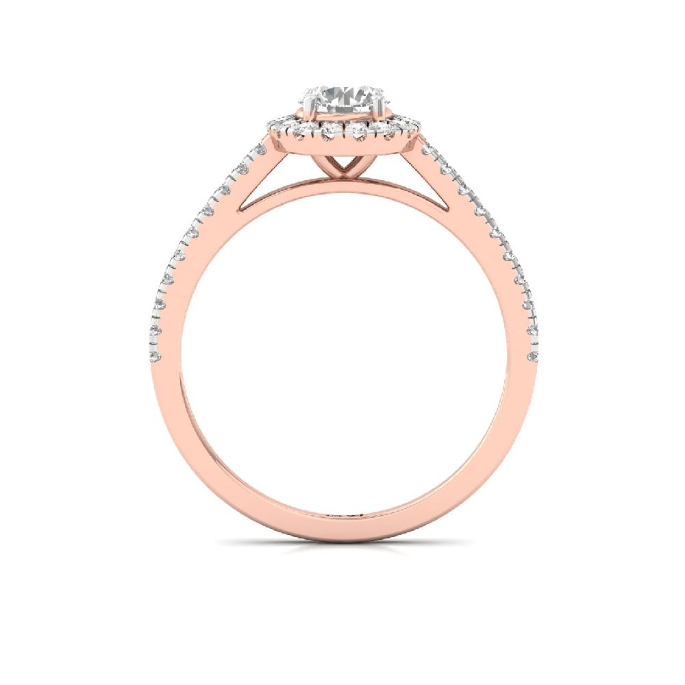 0.50ct round Cut CVD lab grown Diamond Pure halo Solitaire Ring