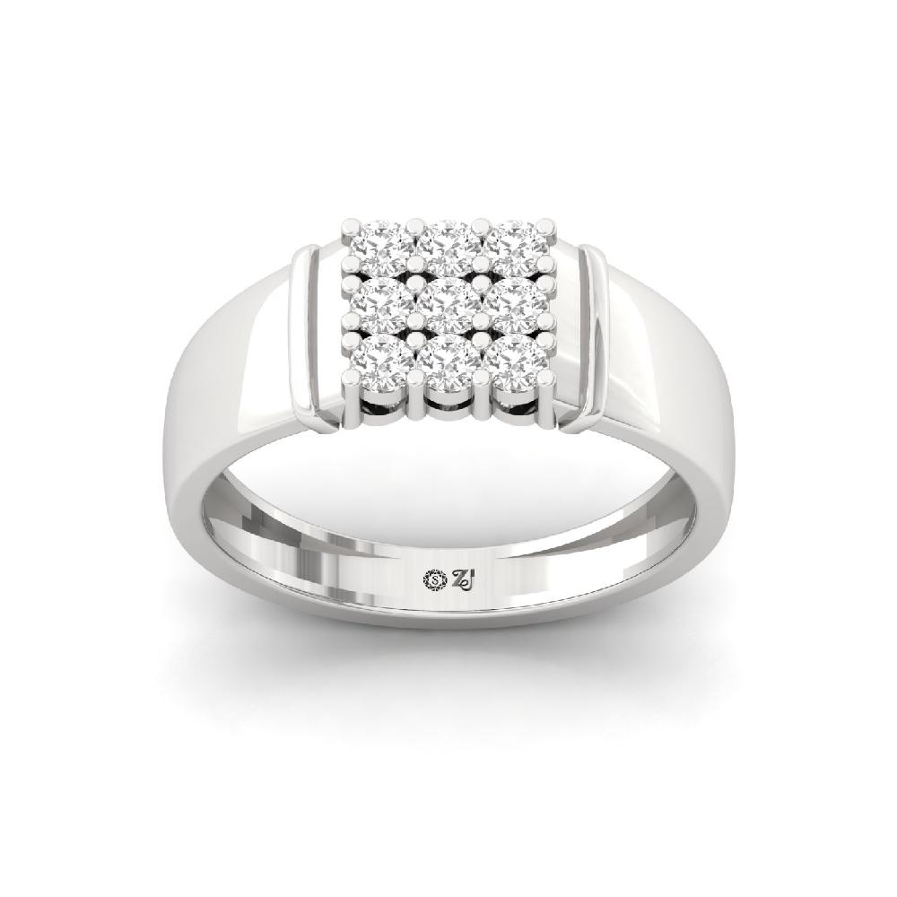 Men’s ring lab grown round diamonds 
