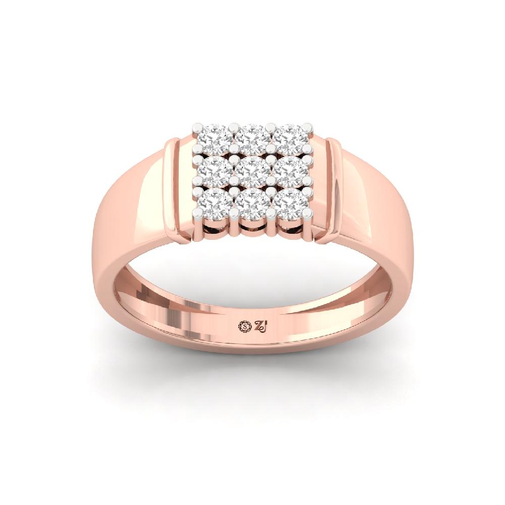 Men’s ring lab grown round diamonds 