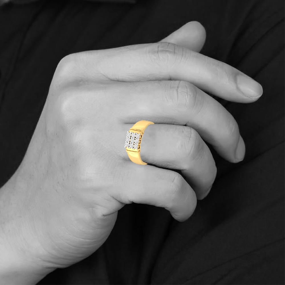 Men’s ring lab grown round diamonds 