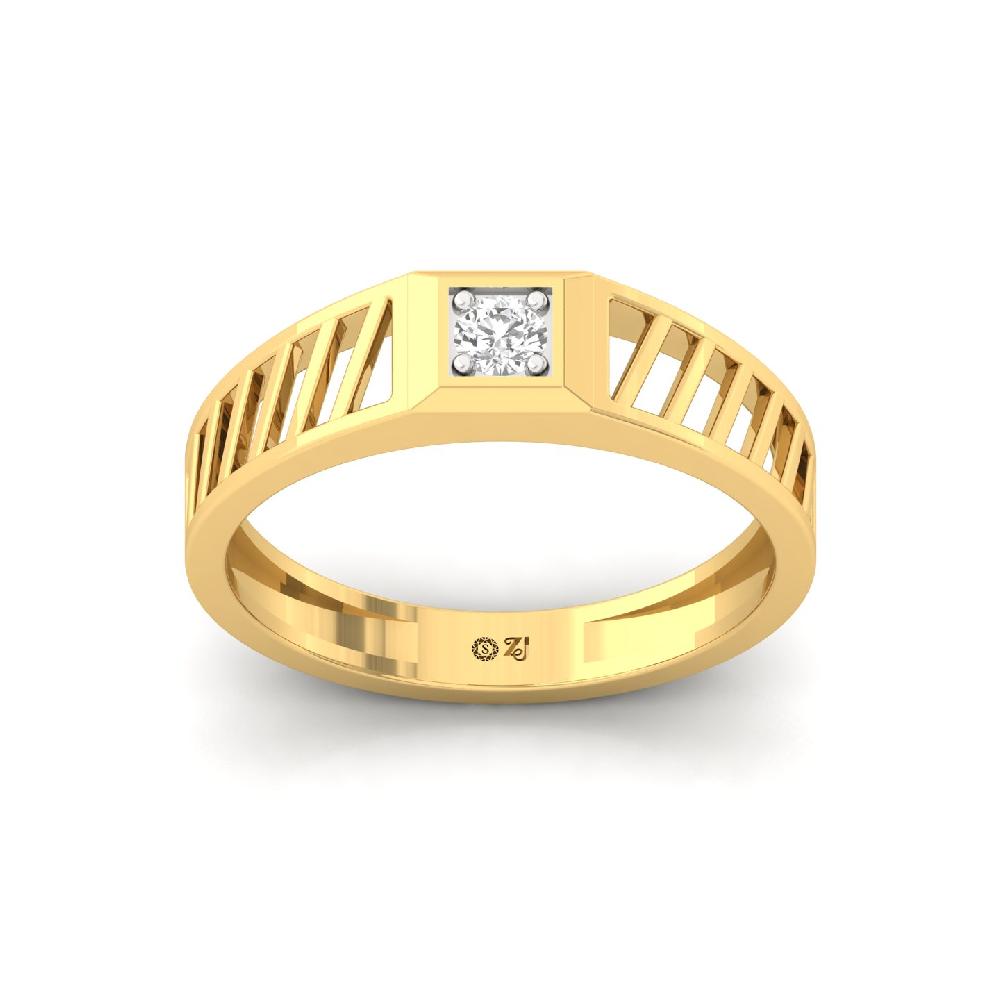 0.15ct Solitaire Round CVD Diamond Men's Ring