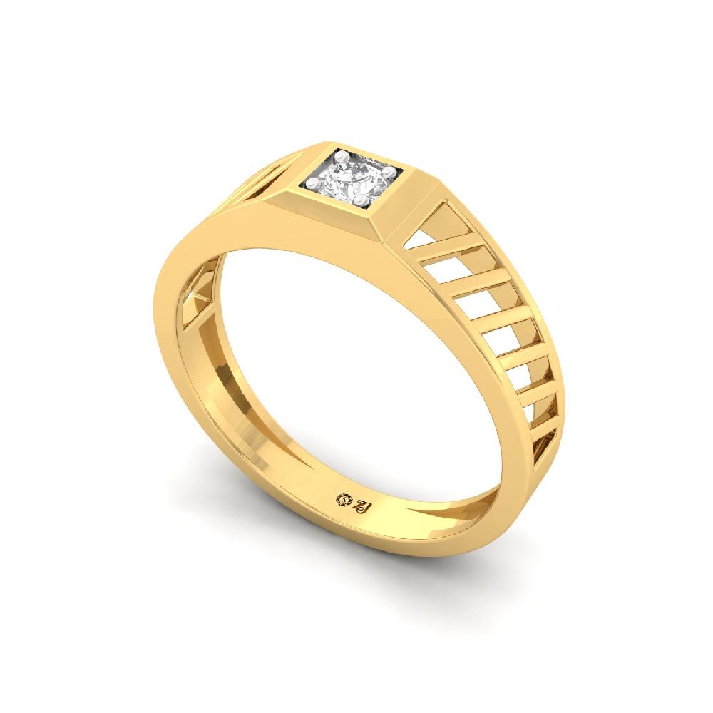0.15ct Solitaire Round CVD Diamond Men's Ring