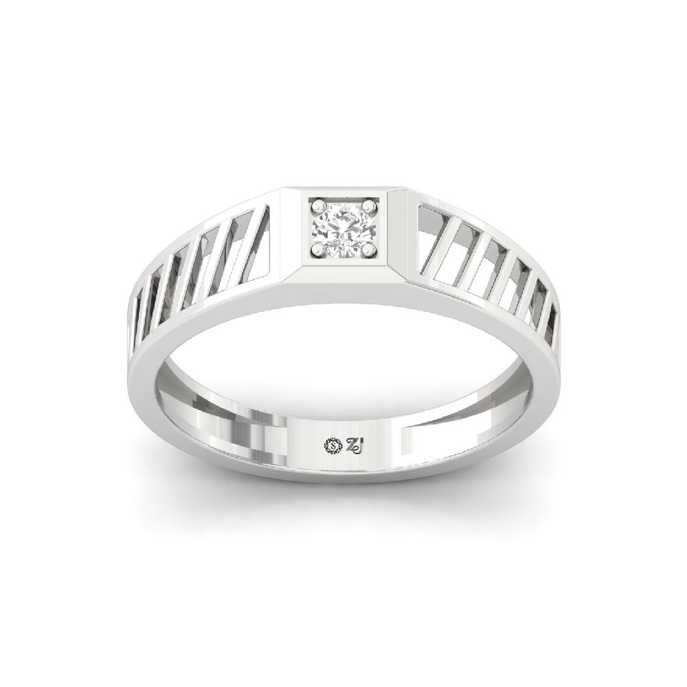 0.15ct Solitaire Round CVD Diamond Men's Ring