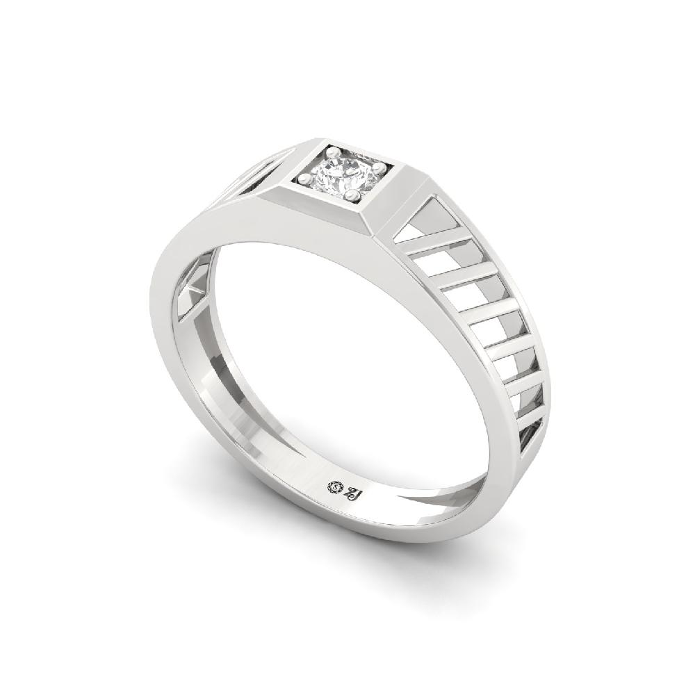 0.15ct Solitaire Round CVD Diamond Men's Ring