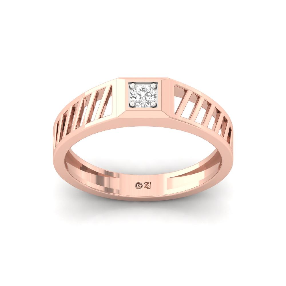 0.15ct Solitaire Round CVD Diamond Men's Ring