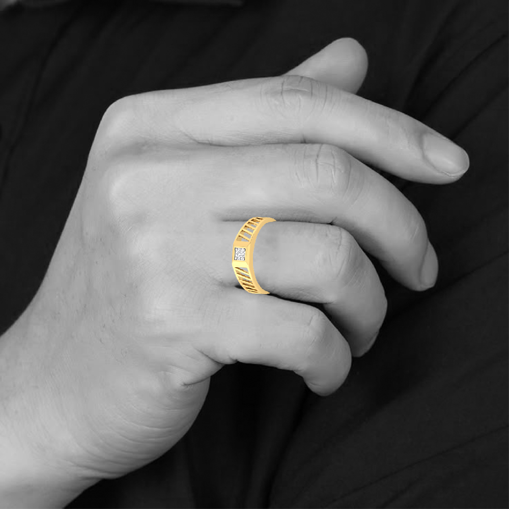 0.15ct Solitaire Round CVD Diamond Men's Ring