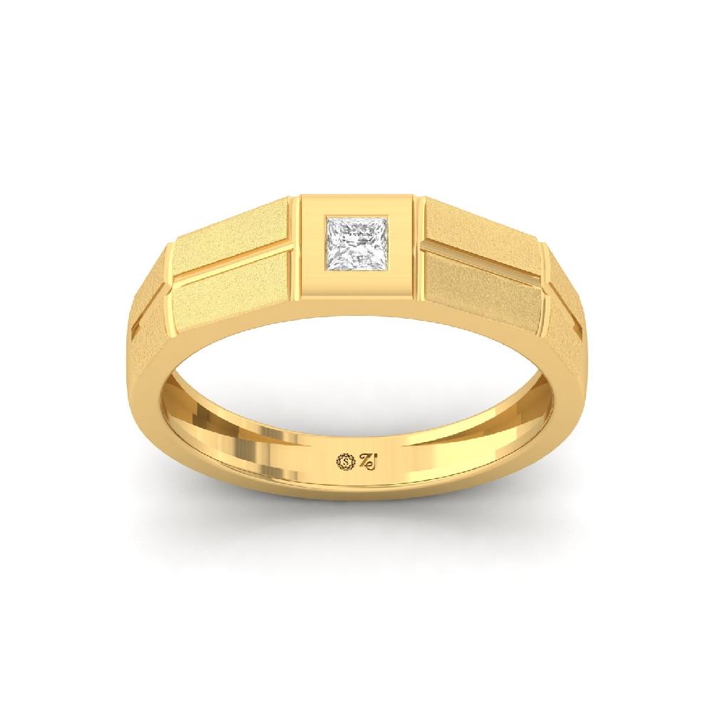 0.17ct Princess Cut Solitaire lab grown Diamond Men’s Ring