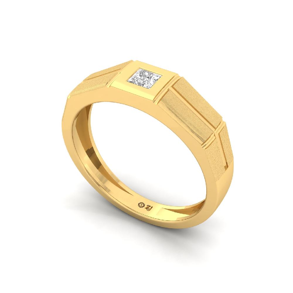 0.17ct Princess Cut Solitaire lab grown Diamond Men’s Ring