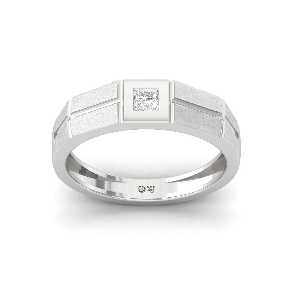 0.17ct Princess Cut Solitaire lab grown Diamond Men’s Ring