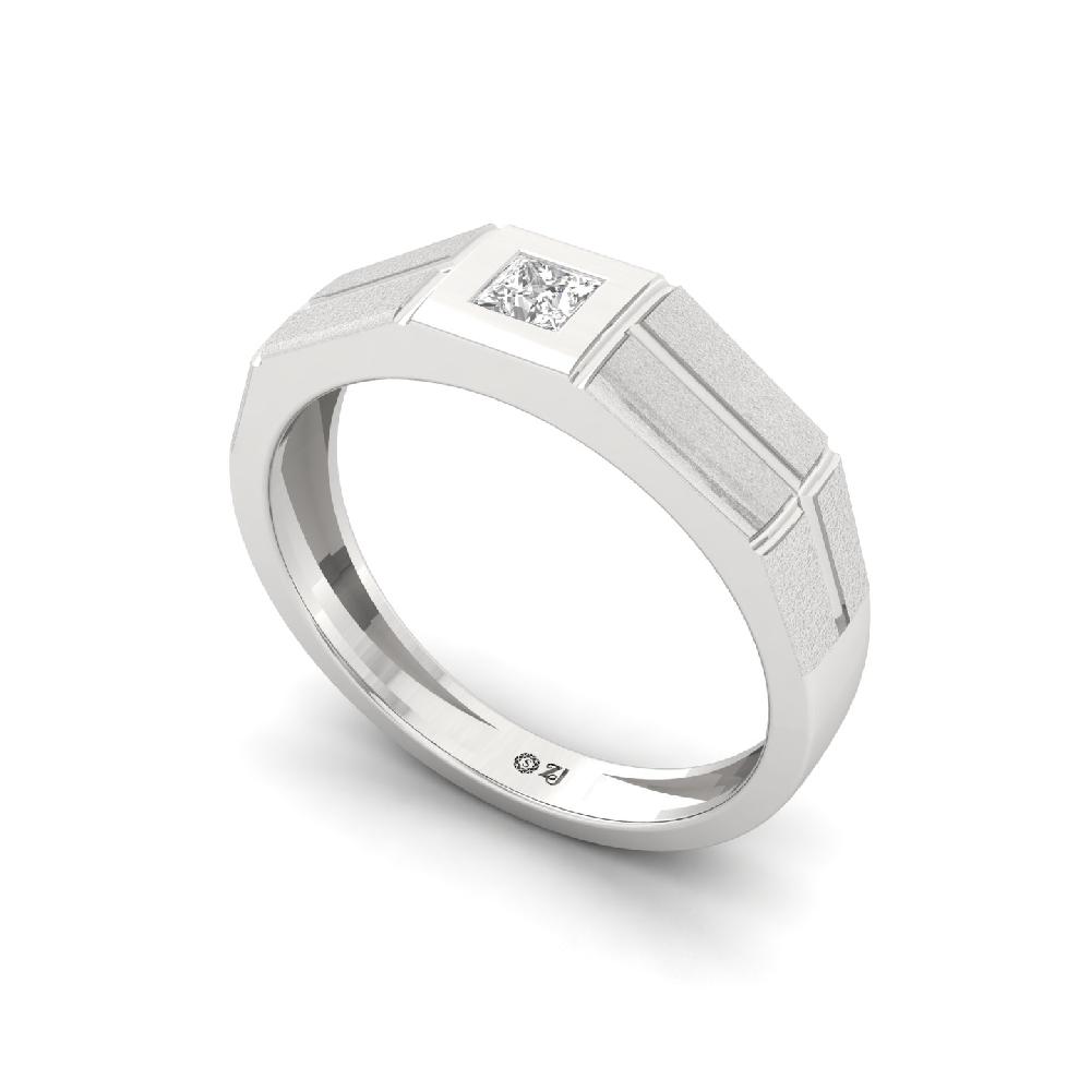 0.17ct Princess Cut Solitaire lab grown Diamond Men’s Ring