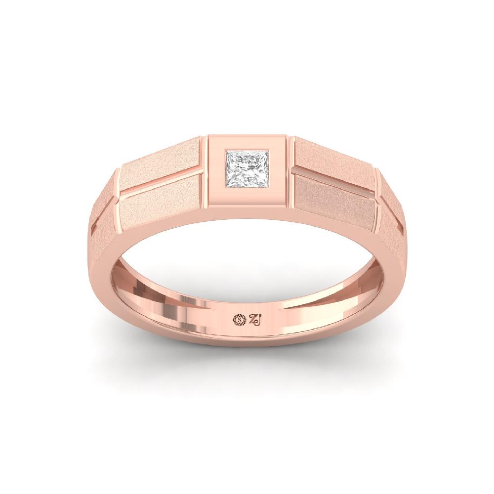 0.17ct Princess Cut Solitaire lab grown Diamond Men’s Ring