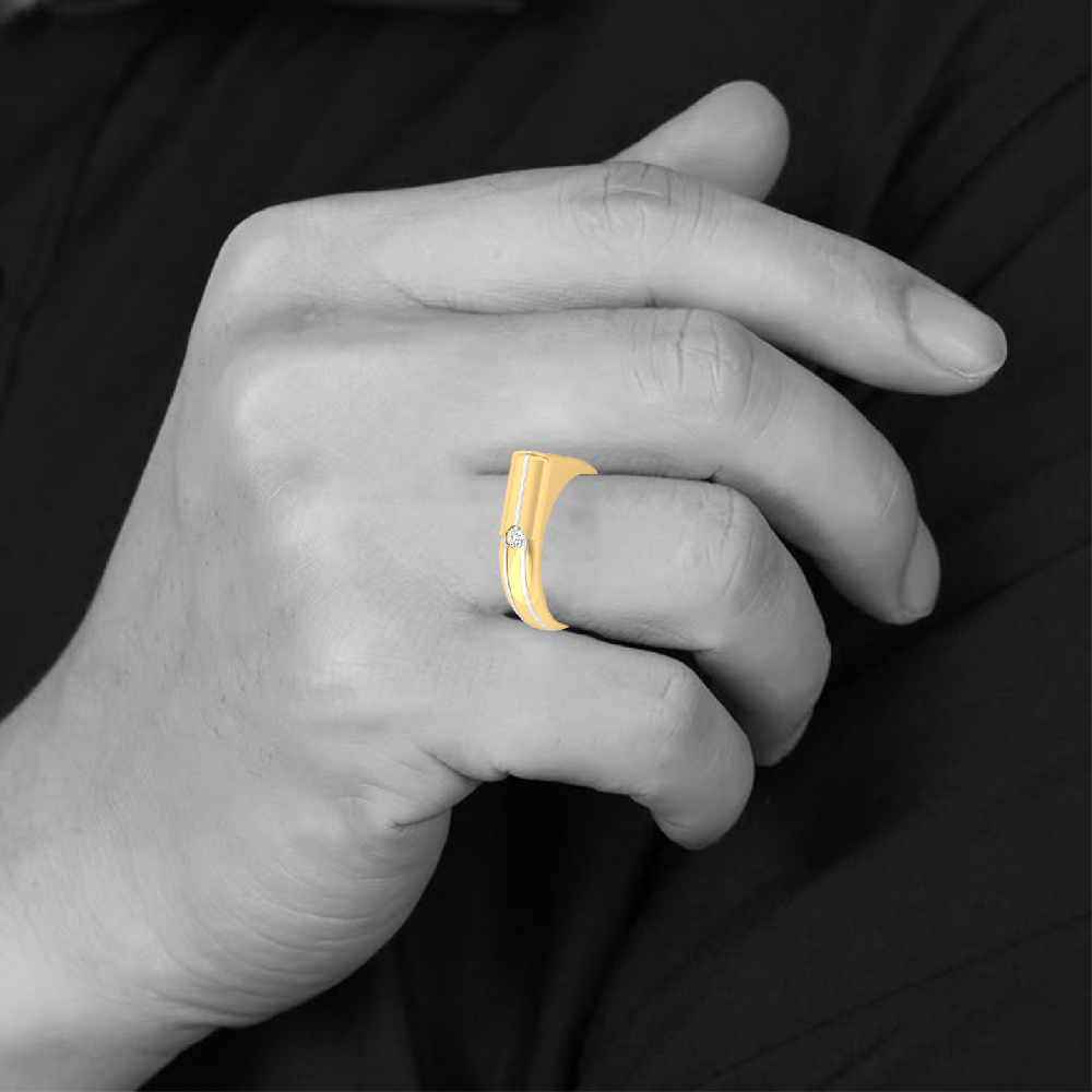 0.10ct Round Cut CVD lab grown diamonds Solitaire Men's Ring 