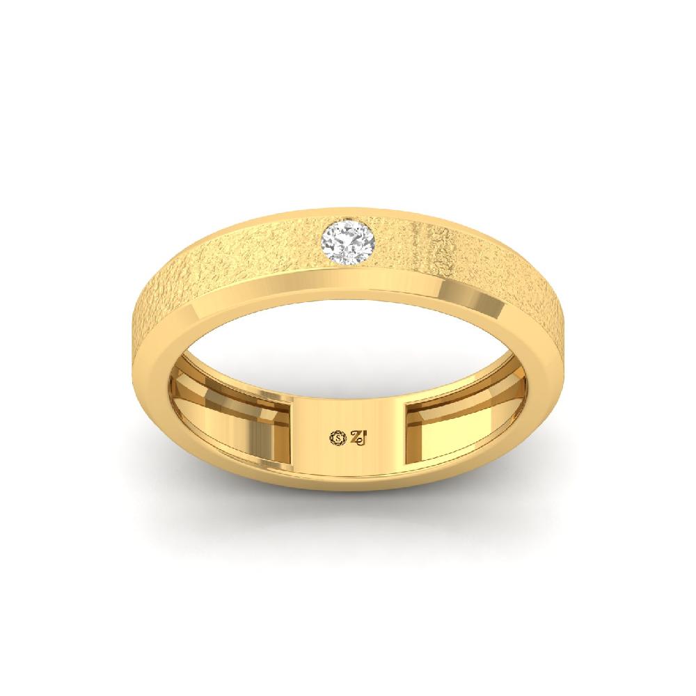 0.10ct Round Cut Solitaire CVD lab grown Diamond Men's Band