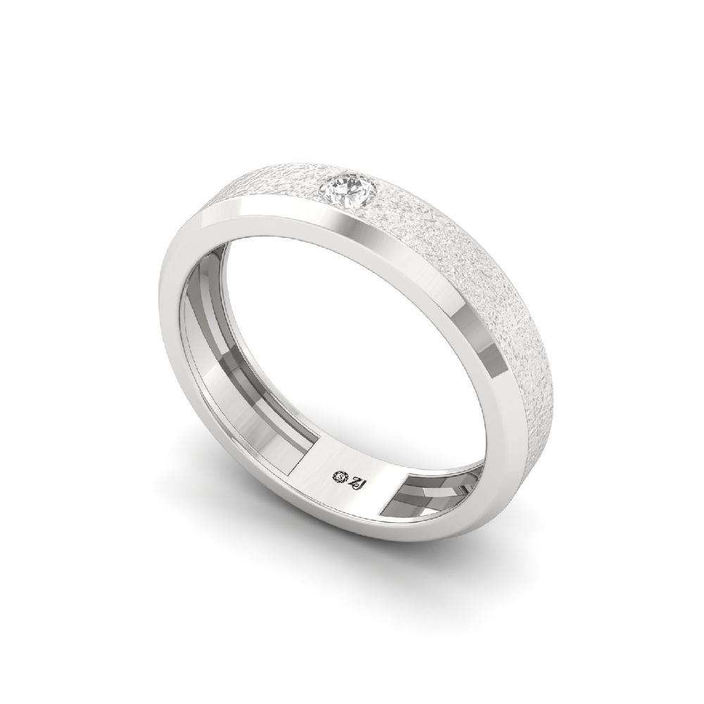 0.10ct Round Cut Solitaire CVD lab grown Diamond Men's Band