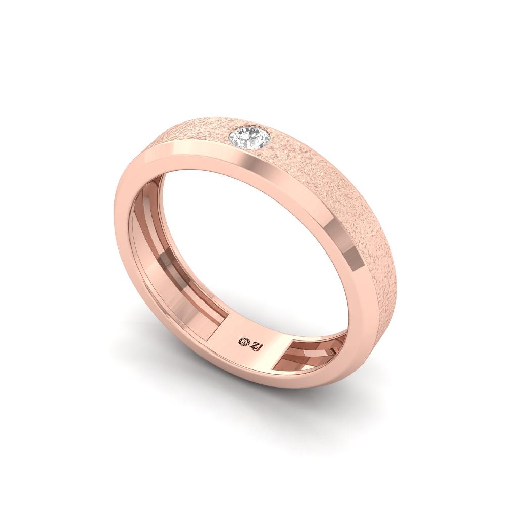 0.10ct Round Cut Solitaire CVD lab grown Diamond Men's Band