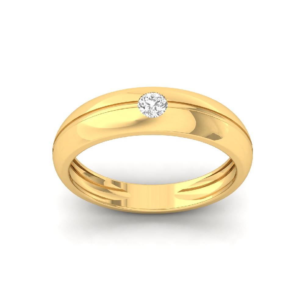 0.15ct Bold Round cut Solitaire CVD lab grwond Diamond Men's Ring