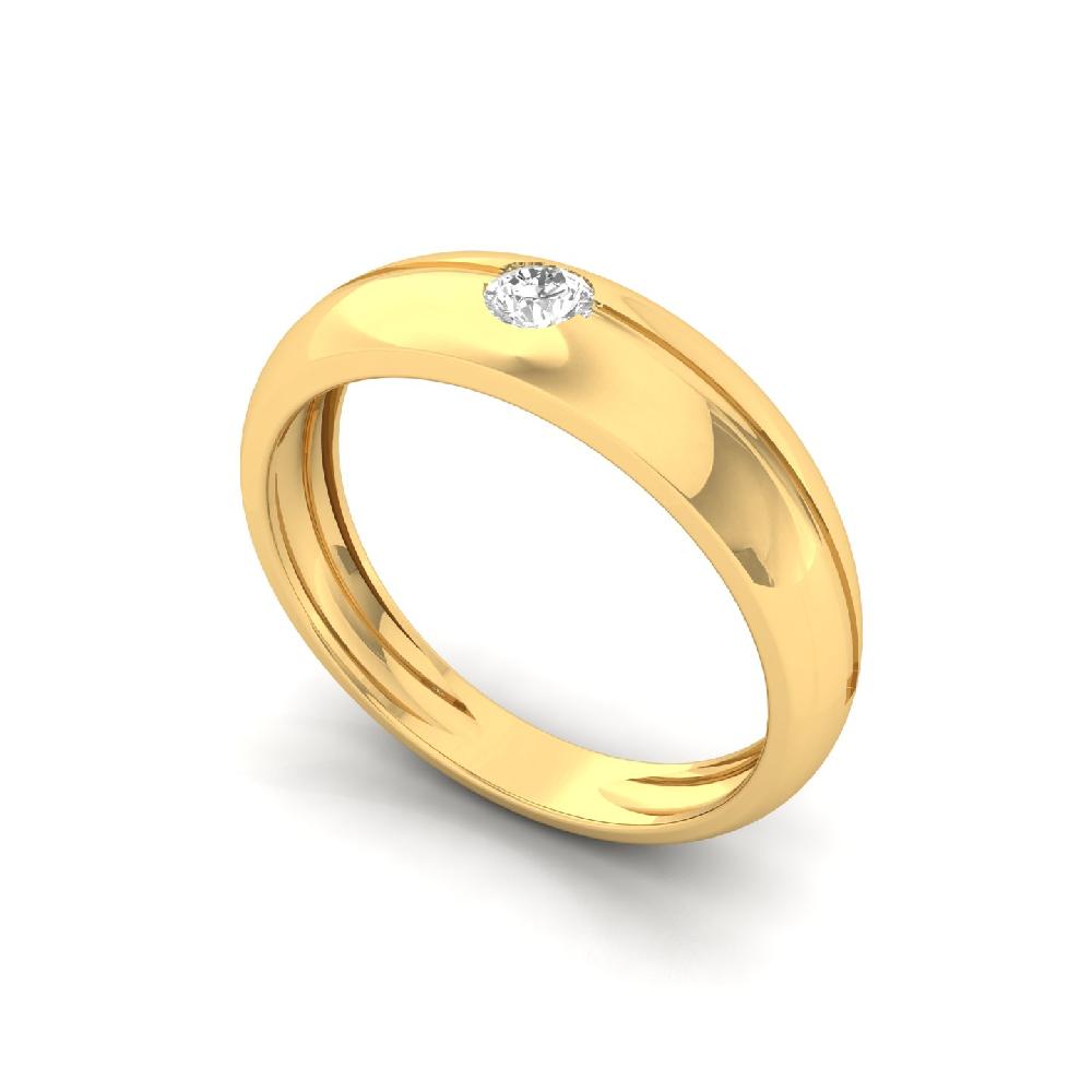 0.15ct Bold Round cut Solitaire CVD lab grwond Diamond Men's Ring