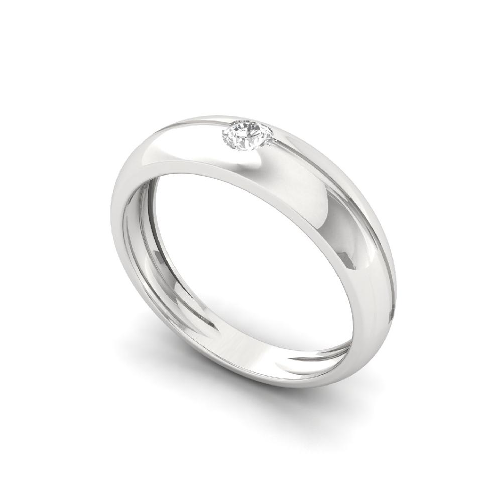 0.15ct Bold Round cut Solitaire CVD lab grwond Diamond Men's Ring