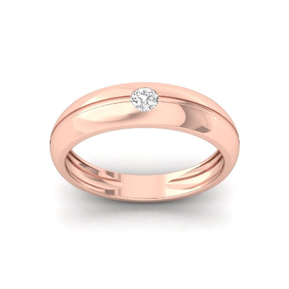 0.15ct Bold Round cut Solitaire CVD lab grwond Diamond Men's Ring