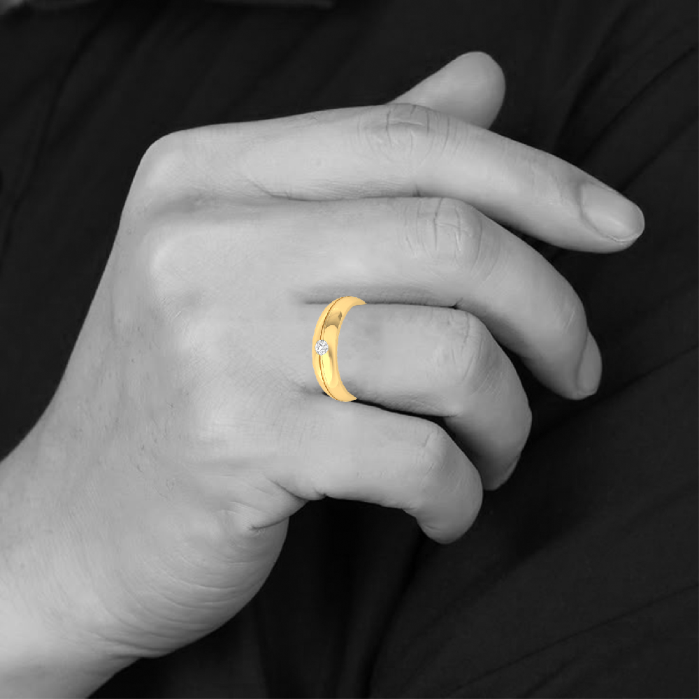 0.15ct Bold Round cut Solitaire CVD lab grwond Diamond Men's Ring