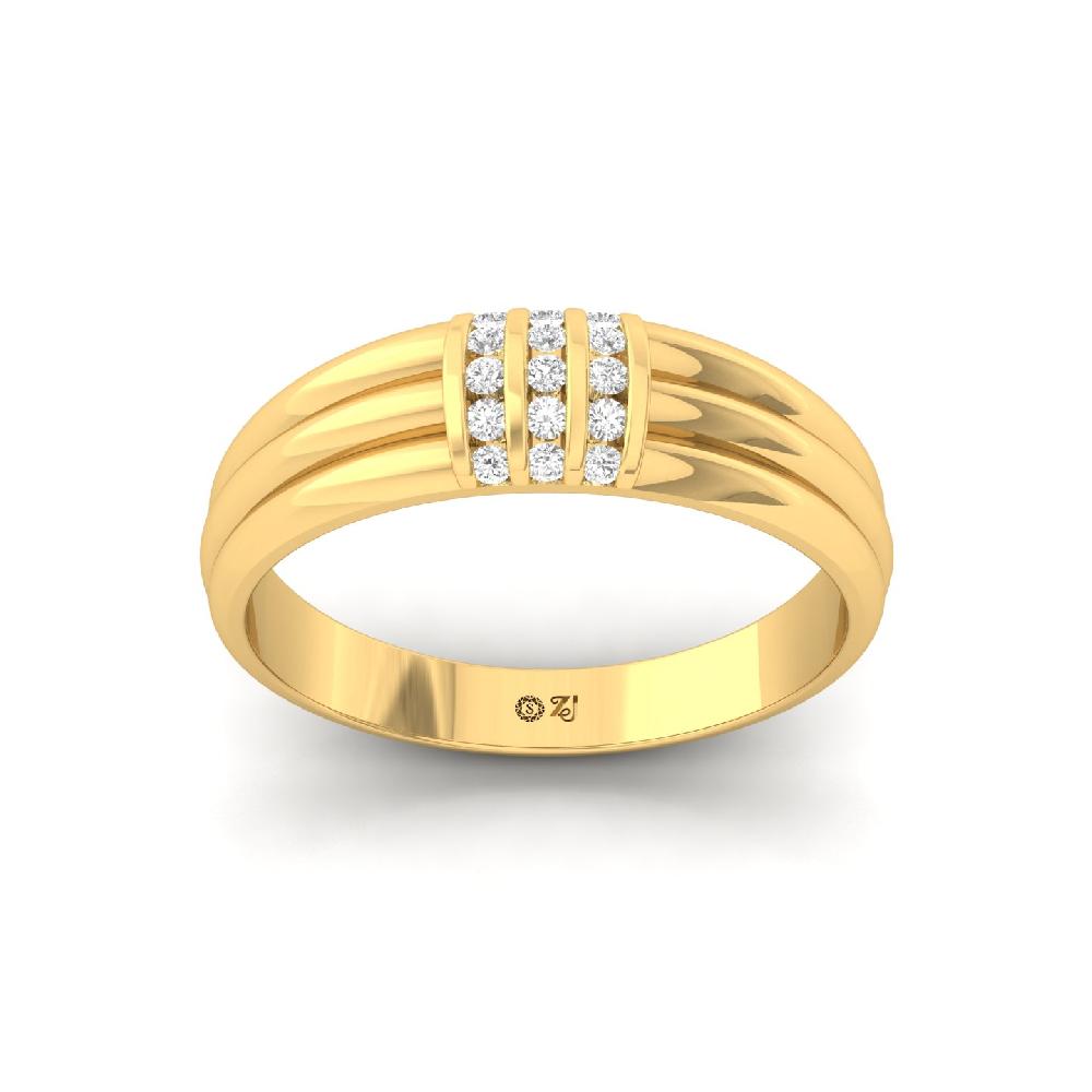 Round Cut Accent CVD lab grown Diamond Men’s Band Silver or gold options