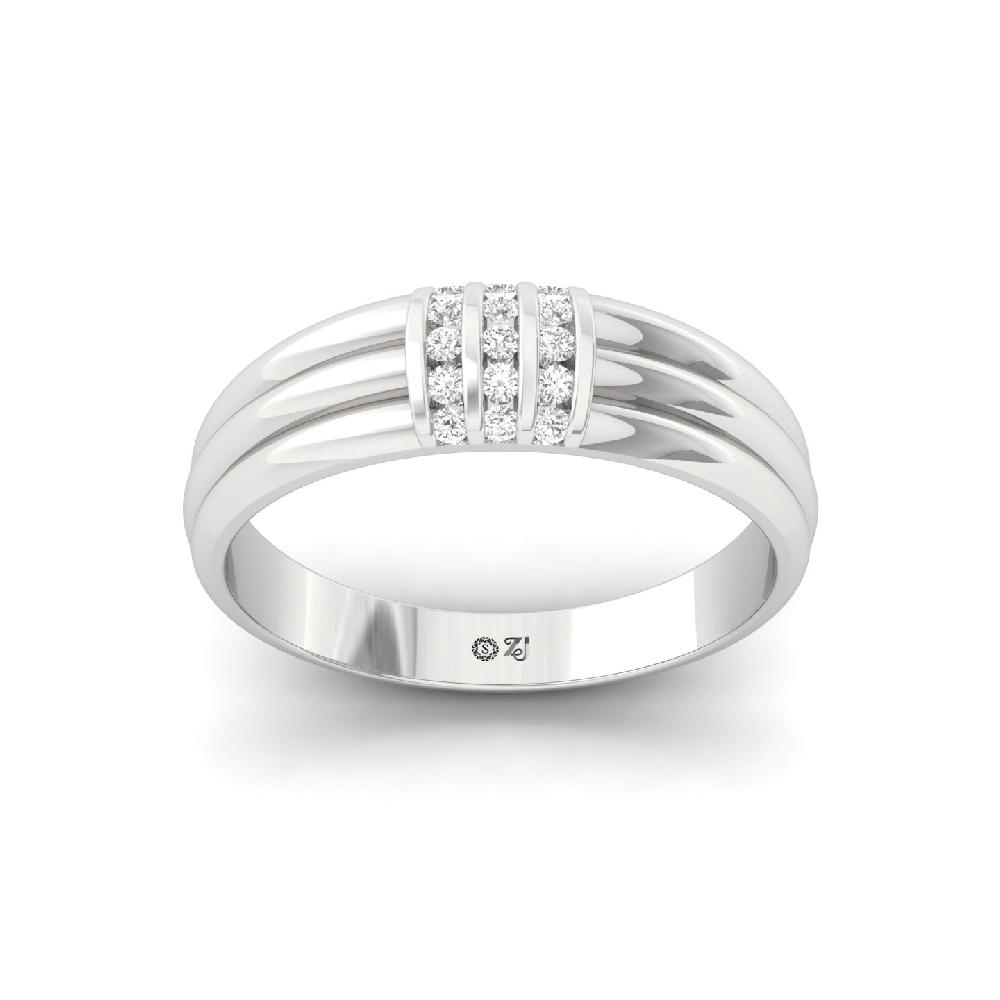 Round Cut Accent CVD lab grown Diamond Men’s Band Silver or gold options