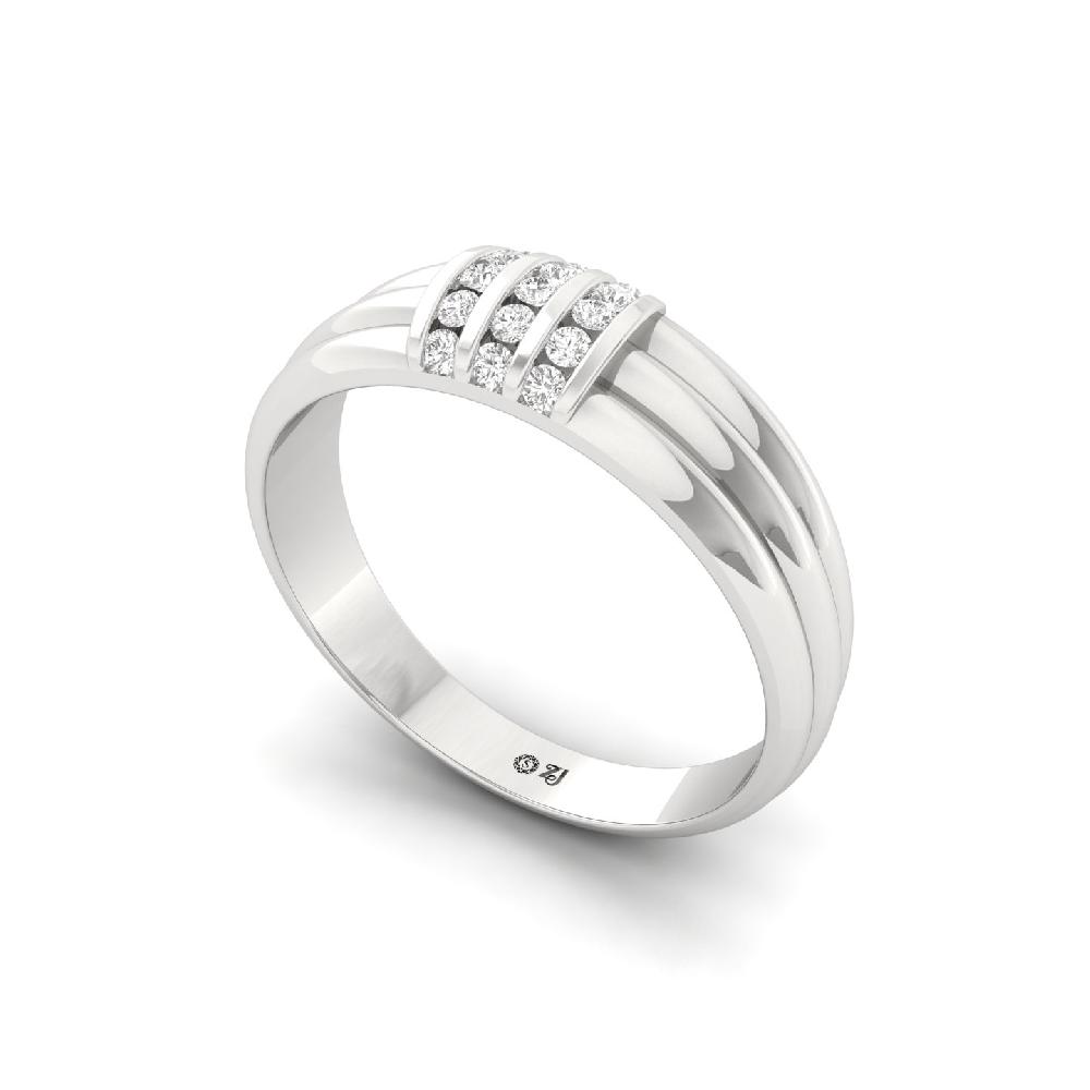 Round Cut Accent CVD lab grown Diamond Men’s Band Silver or gold options