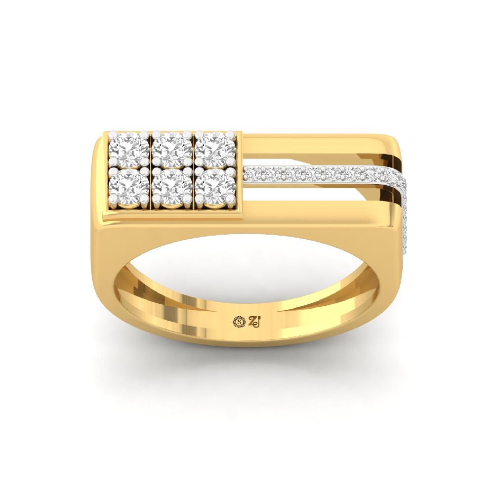 Round Lab Grown Diamond Ring For Him 