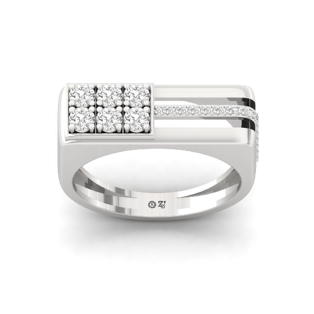 Round Lab Grown Diamond Ring For Him 