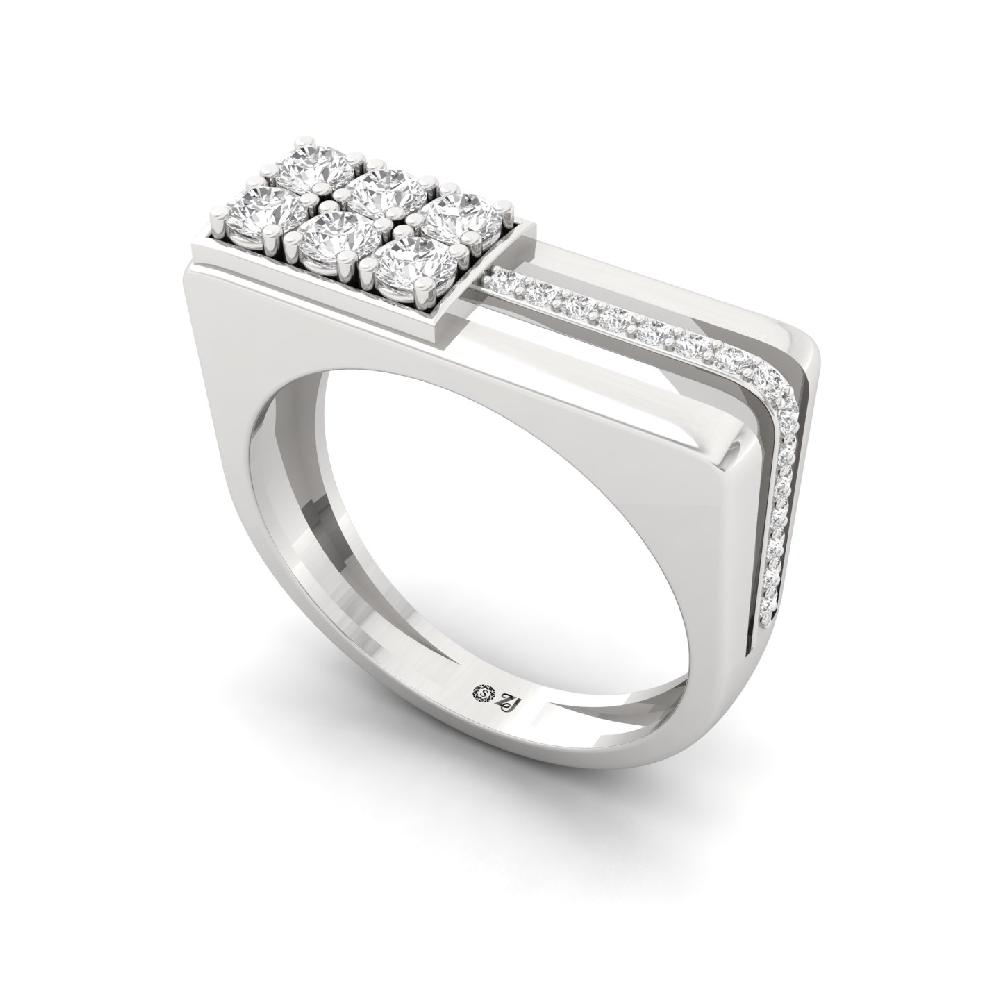 Round Lab Grown Diamond Ring For Him 