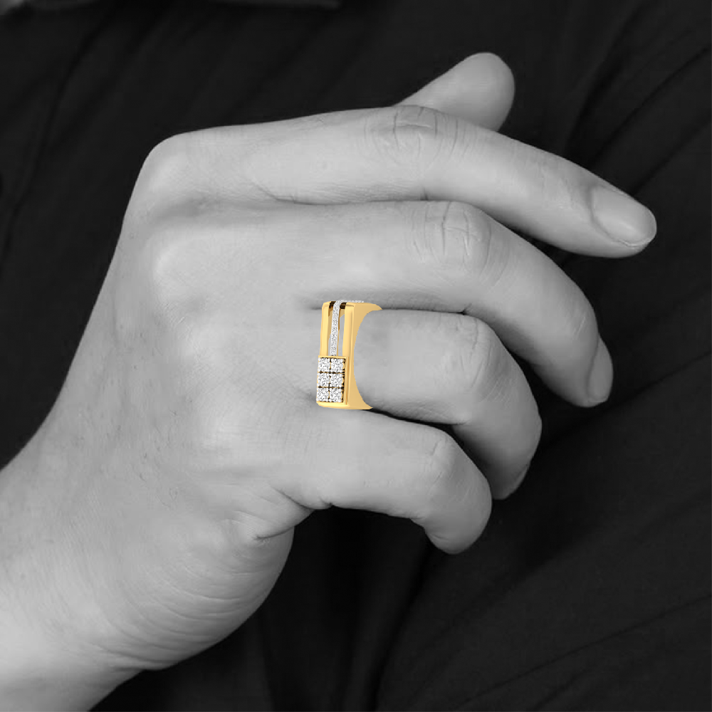 Round Lab Grown Diamond Ring For Him 
