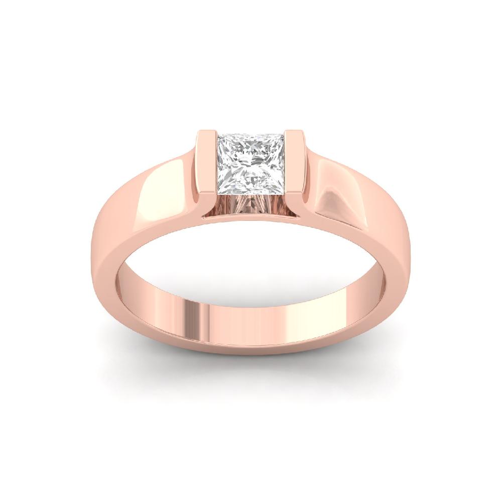 0.80ct Princess Cut CVD Diamond Men’s Solitaire Ring